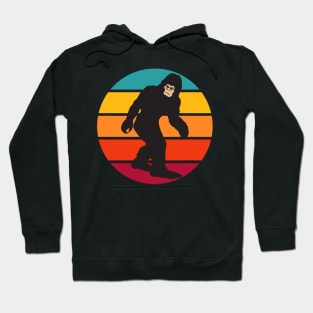 Big Foot Walking Retro Vintage Sunset Bigfoot Hoodie